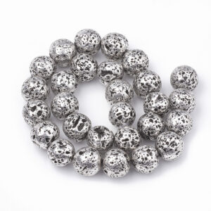 Nat. Laavakivi "Dark Silver" 8mm