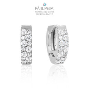 925 Hõbe Baaskõrvarõngad Tsirkoonidega (Silver)