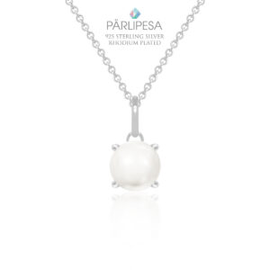 925 Hõbe Kaelakee Ripatsiga, Mageveepärl (Silver, White)