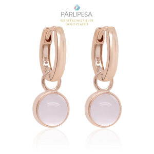 925 Hõbe Kõrvarõngad Ripatsiga ( Rose Gold, Rose)