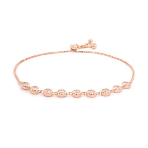 925 Hõbe Käevõru Reguleerirtav Tsirkoonidega (Rose Gold)