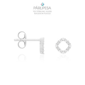 925 Hõbe Stud Tsirkooniga, Ovaal (Silver)