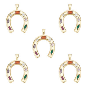 Ripats "Kristallidega Hobuseraud" 23x17.5x2mm BMPCZ 18K Kullatutud