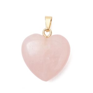 Ripats Roosa Kvarts "Süda" 22~22.5x20.5~21x7~8mm (Golden)