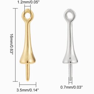 Otsakinnis pooleldi puuritud kivile 16x3.5mm (Brass; Golden)